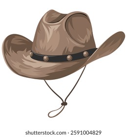 Cowboy Aesthetic Hat Icon Isolated on White