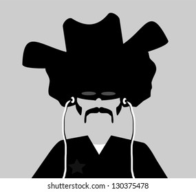 cowboy with afro and mask