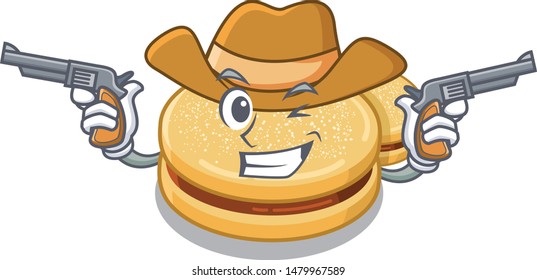 Cowboy alfajores cartoon in the a jar