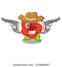 Cowboy ambilcus flower in form cute cartoon