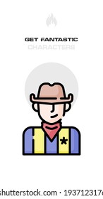 The cowboy avatars, Element, Character Design. Crazy and Fantasy Future World Topic. Realistic, Cartoon, Fantastic, Sci-fi Style