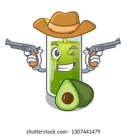 Cowboy avocado smoothies in a mascot glass