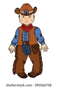 Cowboy baby. Child in a cowboy suit.
