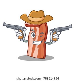 Cowboy bacon character cartoon style