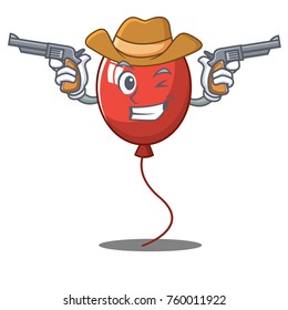 Cowboy balloon character cartoon style