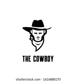 Vector Logo Illustration Cowboy Silhouette Style Stock Vector (Royalty ...