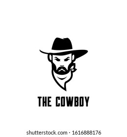 Cowboy Bandit Head Logo Icon Design 