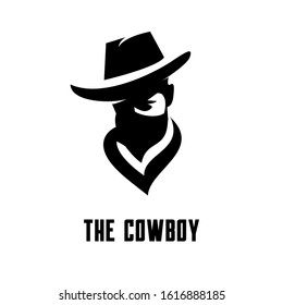 cowboy bandit head logo icon design 