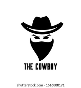 Cowboy Bandit Head Logo Icon Design 