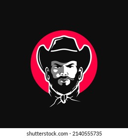 cowboy bandit head logo icon design