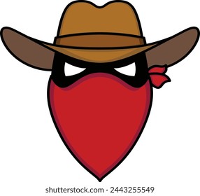 Cowboy bandit with red bandana vector