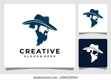 Cowboy Bandit silhouette Logo Template Design Inspiration