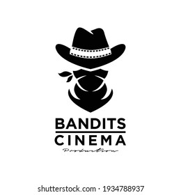 cowboy bandit western logo icon design