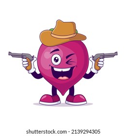 Diseño de ilustración vectorial de personaje de mascota de remolacha bovina