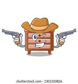 Cowboy bidside table in shape cartoon wood