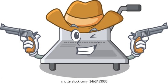 Cowboy binding machine isolated in the mascot