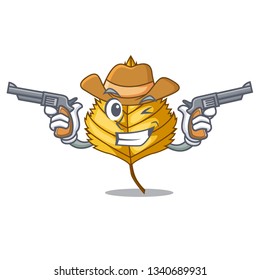 Cowboy birch leaf in the mascot shape