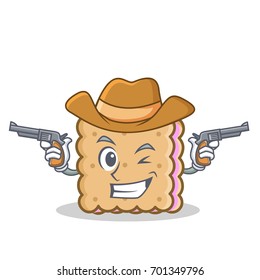 Cowboy biscuit cartoon character style