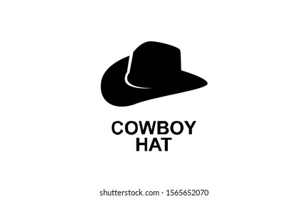 Cowboy black hat logo icon design vector illustration