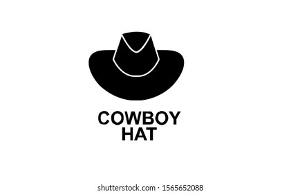 Cowboy black hat logo icon design vector illustration