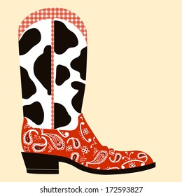 Cowboy boot decoration.Western symbol of shoe isolated 