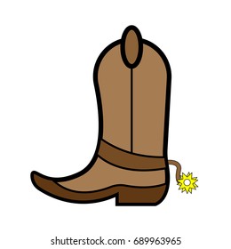 cowboy boot flat color