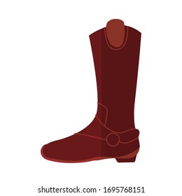 cowboy boot flat detailed style vector illustration design