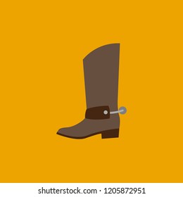 Cowboy boot flat icon isolated on yellow background. Simple Cowboy element Vector illustration for web and mobile design.