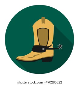 Cowboy boot icon cartoon. Singe western icon from the wild west set.