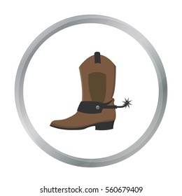 Cowboy boot icon cartoon. Singe western icon from the wild west cartoon.