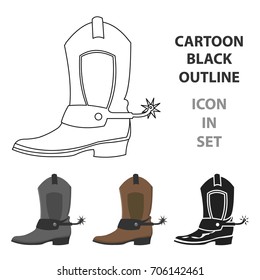 Cowboy boot icon cartoon. Singe western icon from the wild west cartoon.