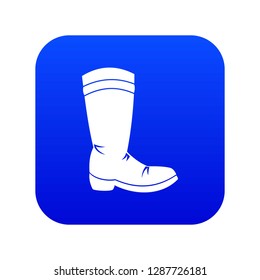 Cowboy boot icon digital blue for any design isolated on white vector illustration