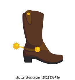 Icono de arranque de Cowboy. Ilustración plana del icono del vector de arranque del vaquero aislado en fondo blanco