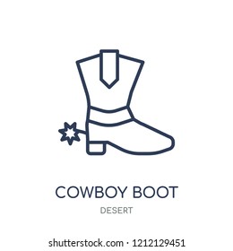 Cowboy Boot icon. Cowboy Boot linear symbol design from Desert collection. Simple outline element vector illustration on white background.