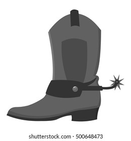 Cowboy boot icon monochrome. Singe western icon from the wild west monochrome.