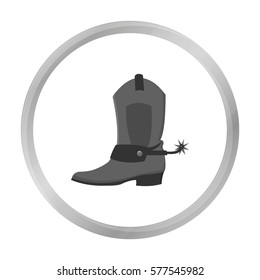 Cowboy boot icon monochrome. Singe western icon from the wild west monochrome.