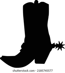 cowboy boot icon on white background. black cowboy boot sign. flat style.