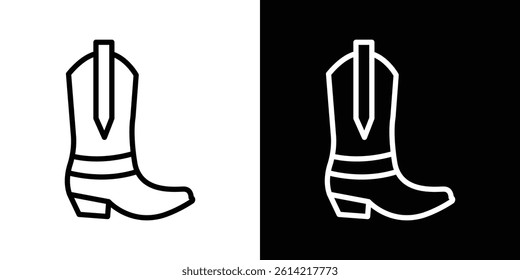 Cowboy Boot icon outline collection for web design