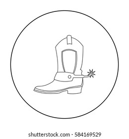 Cowboy boot icon outline. Singe western icon from the wild west outline.