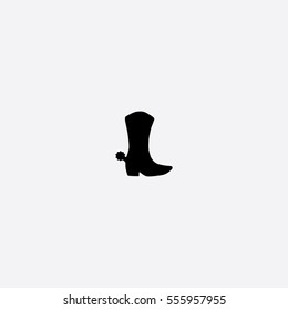 Cowboy Boot Icon Silhouette Vector Illustration