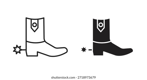 Ícone Cowboy Boot. Símbolo, ilustração de logotipo. conjunto de ícones gráficos