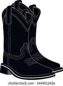 Cowboy boot isolated on white background.