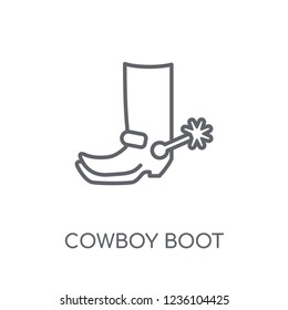 Cowboy Boot linear icon. Modern outline Cowboy Boot logo concept on white background from Desert collection. Suitable for use on web apps, mobile apps and print media.