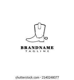 cowboy boot logo cartoon icon design template modern illustration