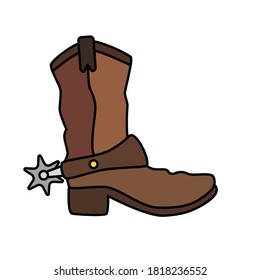 Cowboy boot on white background vector illustration. Cowboy boots icon