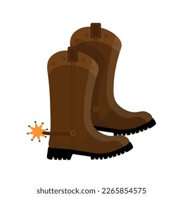 Cowboy boot on white background vector illustration. Cowboy boots icon