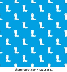 Cowboy boot pattern repeat seamless in blue color for any design. Vector geometric illustration