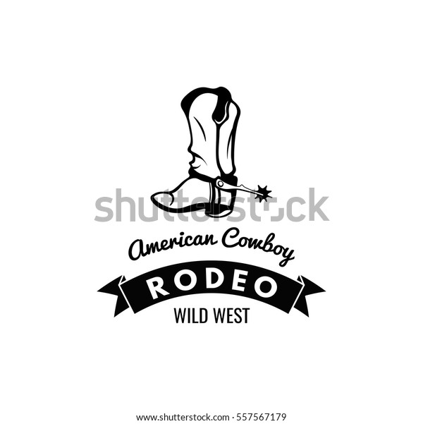 Cowboy Boot Retro Wild West Shoe Stock Vector (Royalty Free) 557567179