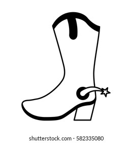 cowboy boot shoe icon