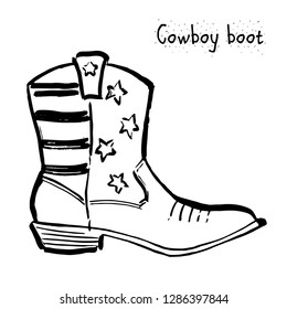 
Cowboy boot. Cowboy shoes. American-style. Vector illustration